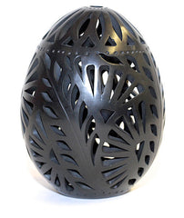 Large Black Clay Votive Holder