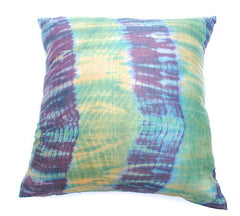 Large Pillow with Indian Tie-Dye Fabric